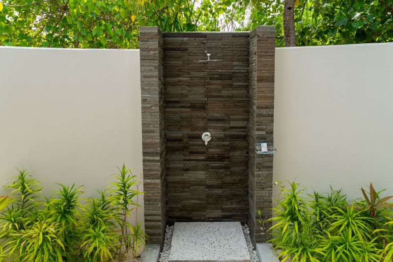 Natural Stone Wall in Shower Area